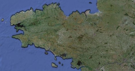 La Bretagne vue par satellite