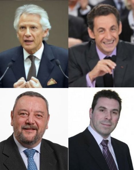 Dominique de Villepin, Nicolas Sarkozy, Jacques Le Guen, Laurent Prunier